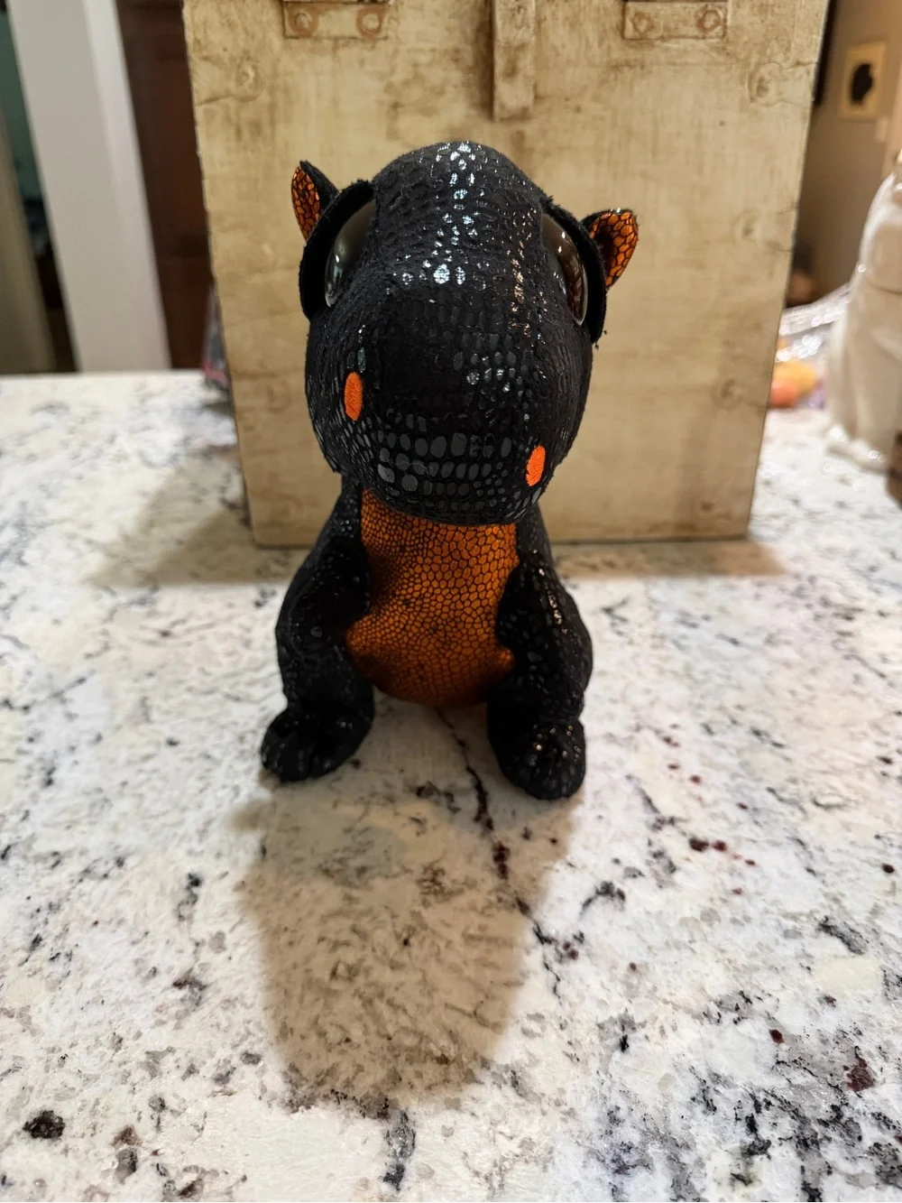TY Beanie Boos 2017 Merlin Black Orange Dragon 9
